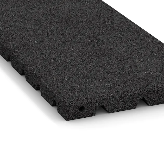 Detailaufnahme der Randausprägung von WARCO-Produkt 0383, halbe Platte, Format 500 x 250 x 30 mm, Farbe Antracit.