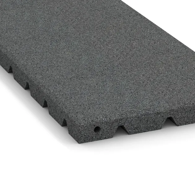 Detailaufnahme der Randausprägung von WARCO-Produkt 0382, halbe Platte, Format 500 x 250 x 30 mm, Farbe Lupkovosiva.