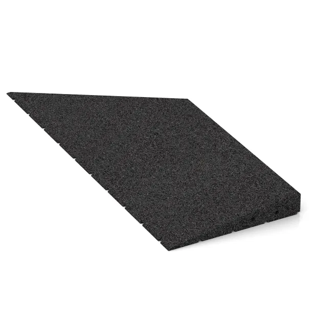 Detailaufnahme der Randausprägung von WARCO-Produkt 2216, linke Eck-Keilhälfte, Format 750 x 300 mm | 8 <  50 mm, Farbe Antracit.