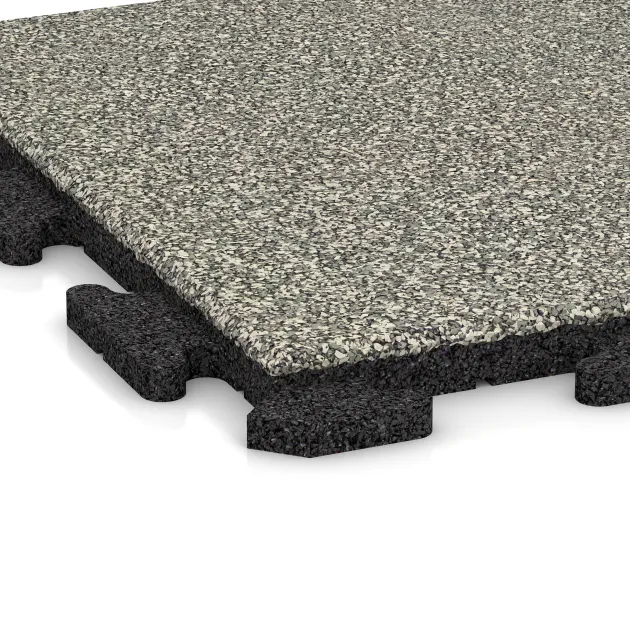 Detailaufnahme der Randausprägung von WARCO-Produkt 1166, Tlakovci Classic, Format 500 x 500 x 30 mm, Farbe Svetli granit.