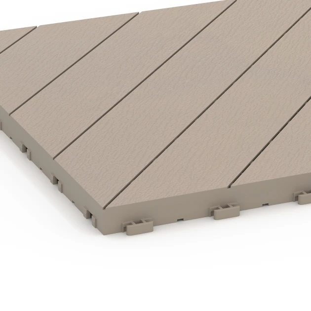 Detailaufnahme der Randausprägung von WARCO-Produkt 6327, Ribja kost – Terasne plošče, Format 38,5 x 38,5 x 2 cm, Farbe Vanilija.