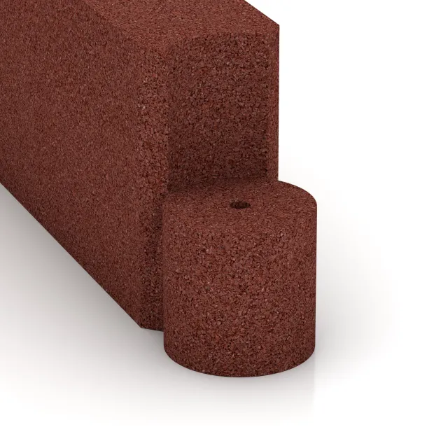 Detailaufnahme der Randausprägung von WARCO-Produkt 2573, Randstein Kettenelement, Format 1000 x 150 x 300 mm, Farbe Opečno rdeča.