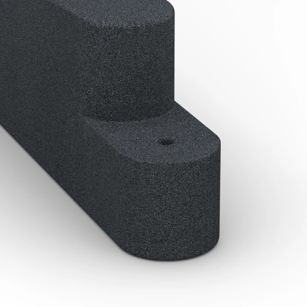 Detailaufnahme der Randausprägung von WARCO-Produkt 6642, Gumijasti robnik, Format 100 x 15 x 30 cm, Farbe Skrilavosiva.