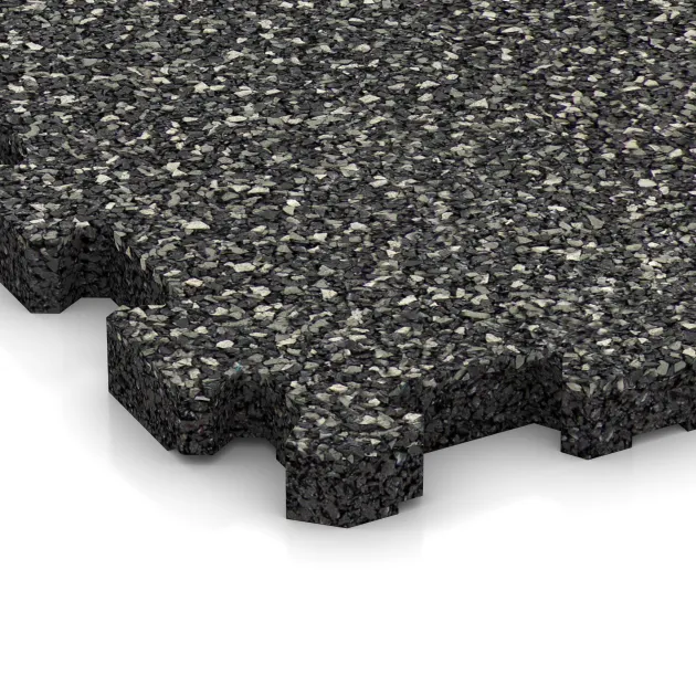 Detailaufnahme der Randausprägung von WARCO-Produkt 5422, Treppenbelag, Format 306 x 306 x 20 mm, Farbe Temno sivi granit.