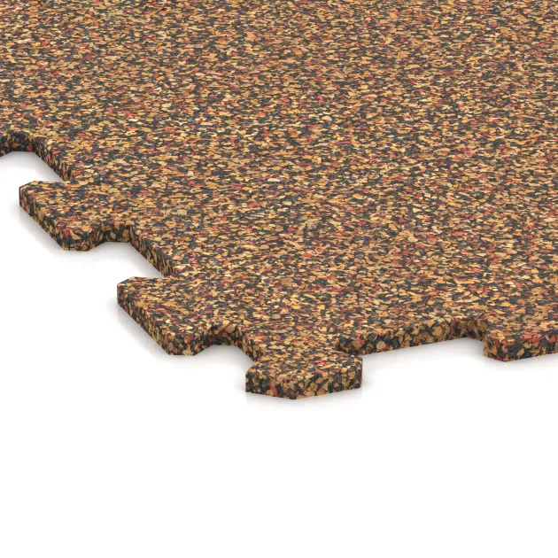 Detailaufnahme der Randausprägung von WARCO-Produkt 1023, Fitnes Podlaga Kompakt, Format 970 x 970 x 8 mm | 0,94 m, Farbe Terra Cotta.
