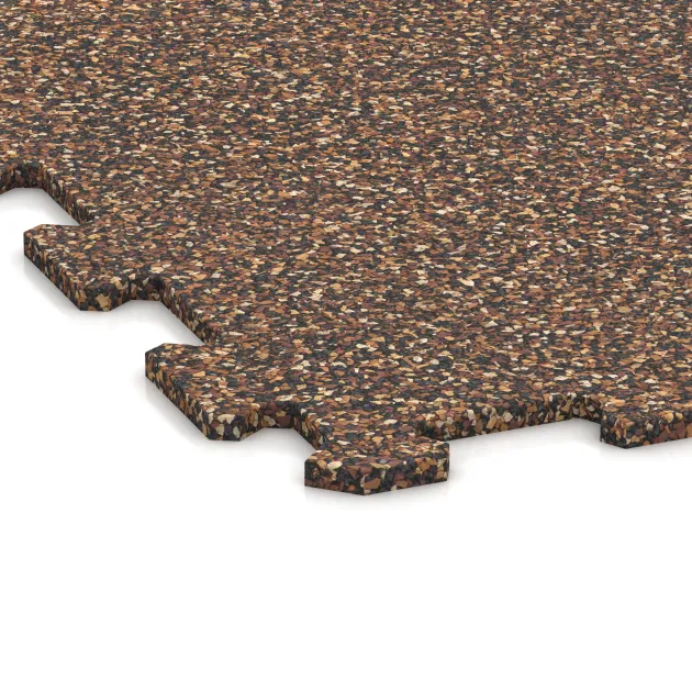 Detailaufnahme der Randausprägung von WARCO-Produkt 1024, Fitnes Podlaga Kompakt, Format 970 x 970 x 8 mm | 0,94 m, Farbe Losa in Koren.