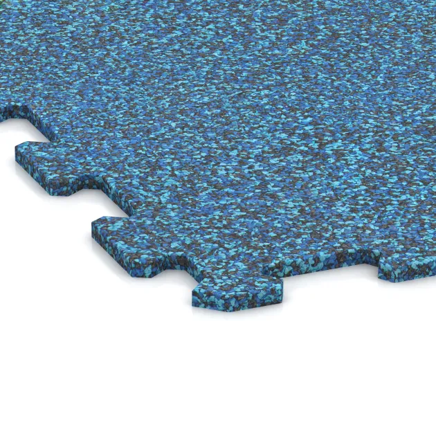 Detailaufnahme der Randausprägung von WARCO-Produkt 1029, Fitnes Podlaga Kompakt, Format 970 x 970 x 8 mm | 0,94 m, Farbe Atlantic.