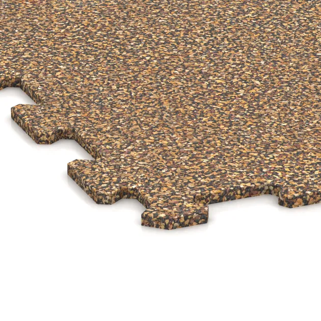 Detailaufnahme der Randausprägung von WARCO-Produkt 1032, Fitnes Podlaga Kompakt, Format 970 x 970 x 8 mm | 0,94 m, Farbe Maroko.