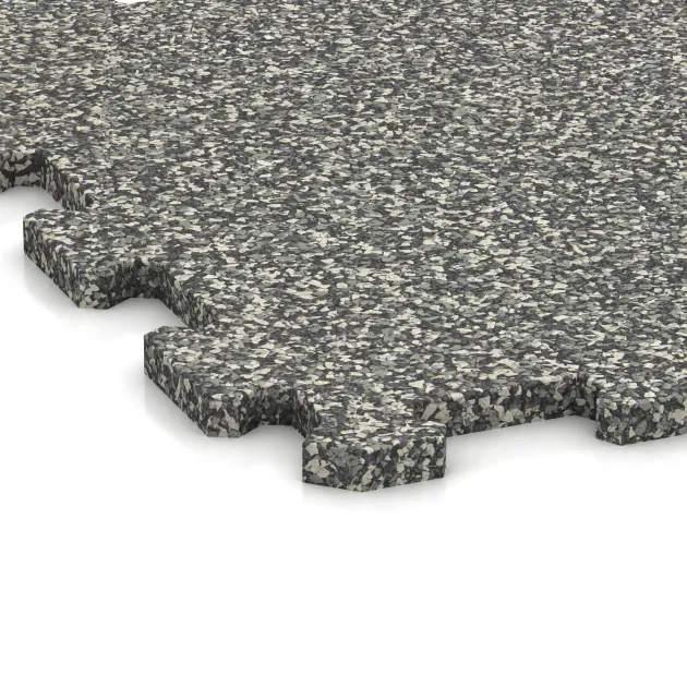 Detailaufnahme der Randausprägung von WARCO-Produkt 0959, Fitnes Podlaga Kompakt, Format 485 x 485 x 16 mm | 0,235 m², Farbe Siv granit.