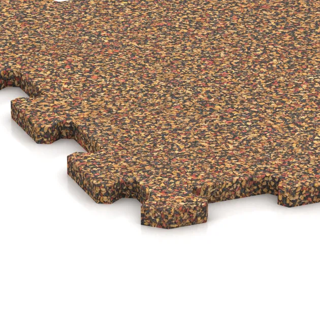 Detailaufnahme der Randausprägung von WARCO-Produkt 0962, Fitnes Podlaga Kompakt, Format 485 x 485 x 16 mm | 0,235 m², Farbe Terra Cotta.