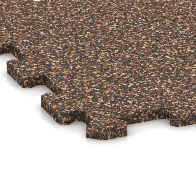 Detailaufnahme der Randausprägung von WARCO-Produkt 0963, Fitnes Podlaga Kompakt, Format 485 x 485 x 16 mm | 0,235 m², Farbe Losa in Koren.