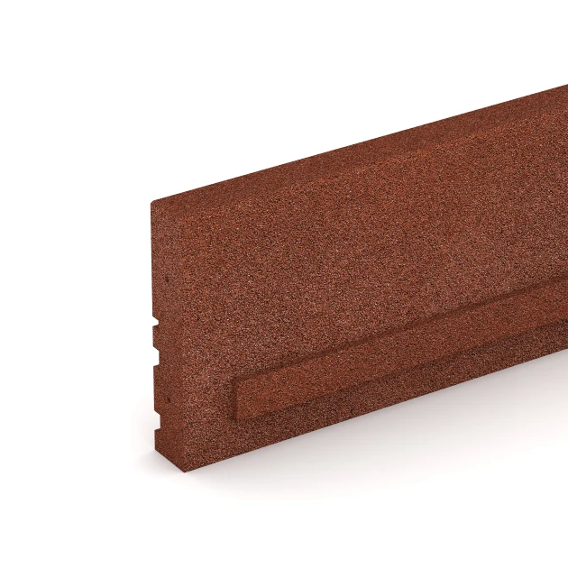 Detailaufnahme der Randausprägung von WARCO-Produkt 3785, Elastični gumijasti robnik, Format 100 × 5 × 25 cm, Farbe Opečno rdeča.