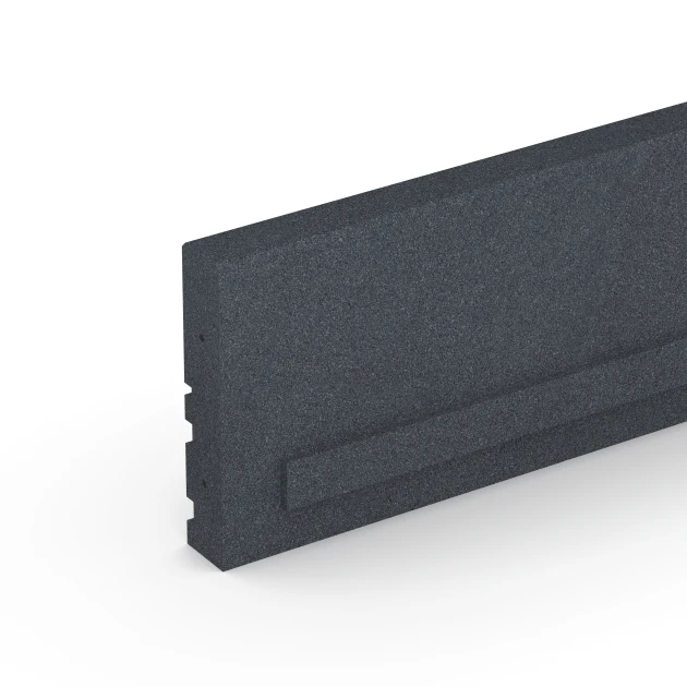 Detailaufnahme der Randausprägung von WARCO-Produkt 6213, Elastični gumijasti robnik, Format 100 × 5 × 25 cm, Farbe Skrilavosiva.