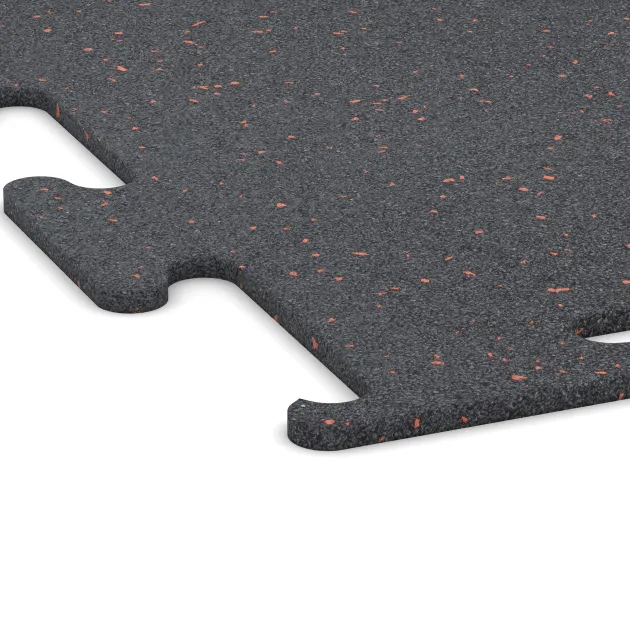 Detailaufnahme der Randausprägung von WARCO-Produkt 3753, Fitnes podlaga Fitness Performance Elite, Format 1000 x 1000 x 10 mm, Farbe Rahlo rdeče posuto.