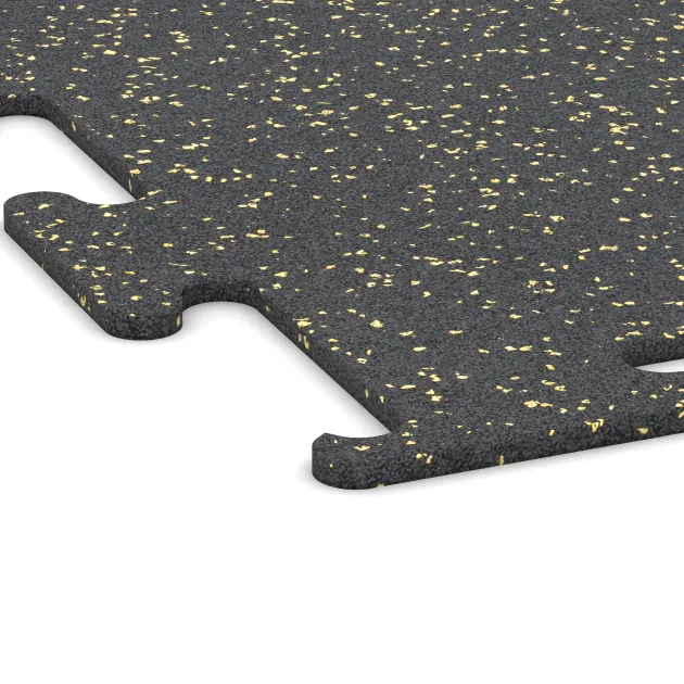 Detailaufnahme der Randausprägung von WARCO-Produkt 3752, Fitnes podlaga Fitness Performance Elite, Format 1000 x 1000 x 10 mm, Farbe Lehko rumeno posipana.