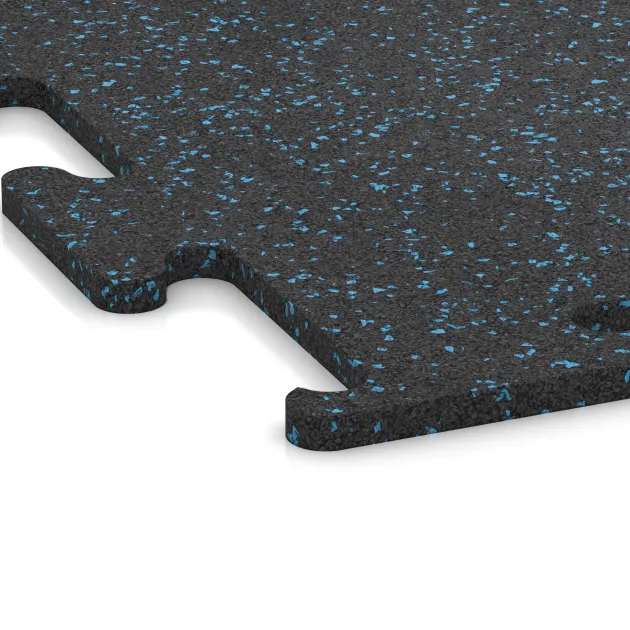 Detailaufnahme der Randausprägung von WARCO-Produkt 3758, Fitnes podlaga Fitness Performance Elite, Format 1000 x 1000 x 15 mm, Farbe Rahlo Modro Posuto.