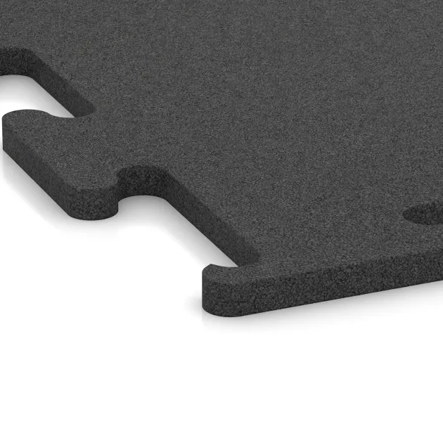 Detailaufnahme der Randausprägung von WARCO-Produkt 3748, Fitnes podlaga Fitness Performance Elite, Format 1000 x 1000 x 20 mm, Farbe Antracit.