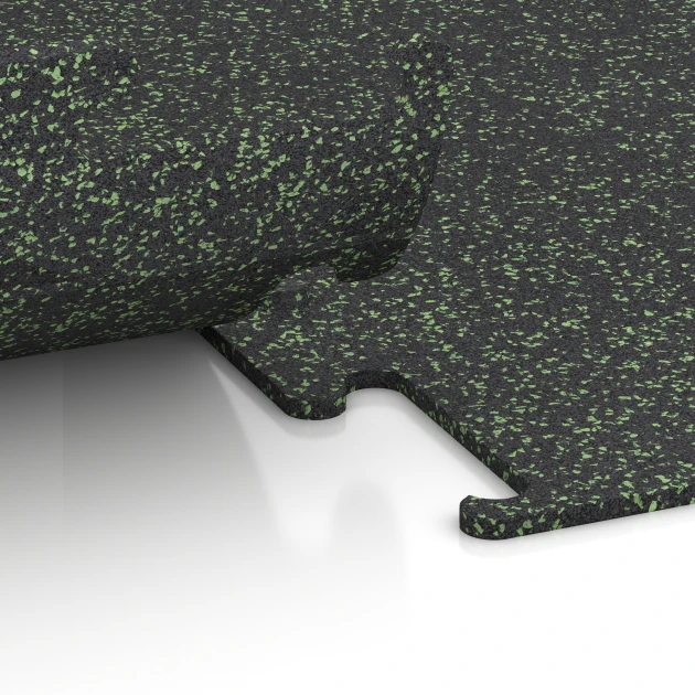 Detailaufnahme der Randausprägung von WARCO-Produkt 3767, Fitness Performance Elite talna obloga za vadbo, Format 50 x 50 x 1 cm | 0,25 m², Farbe Lekko zeleni posipani.