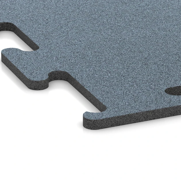 Detailaufnahme der Randausprägung von WARCO-Produkt 6166, Fitness Performance Elite talna obloga za vadbo, Format 50 x 50 x 1,5 cm | 0,25 m², Farbe Patinirano srebro.