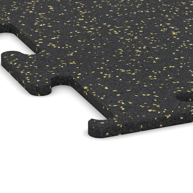Detailaufnahme der Randausprägung von WARCO-Produkt 3768, Fitnes podlaga Fitness Performance Elite, Format 500 x 500 x 15 mm, Farbe Lehko rumeno posipana.