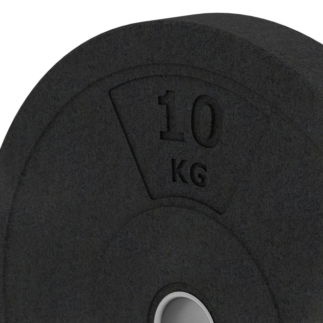 Detailaufnahme der Randausprägung von WARCO-Produkt 6085, Bumper Plate, Format 10 kg | ø 45,4 x 5,85 cm, Farbe Antracit.