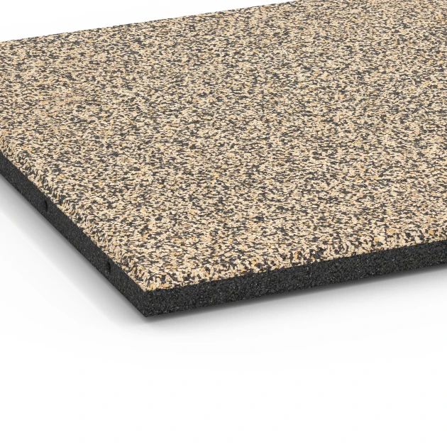 Detailaufnahme der Randausprägung von WARCO-Produkt 6419, Gumijasta varnostna plošča – 90 cm, Format 50 x 50 x 3 cm | 0,25 m², Farbe Travertin.