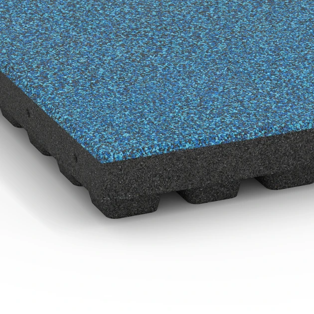 Detailaufnahme der Randausprägung von WARCO-Produkt 6447, Gumijasta varnostna plošča – 210 cm, Format 50 x 50 x 7 cm, Farbe Atlantik.