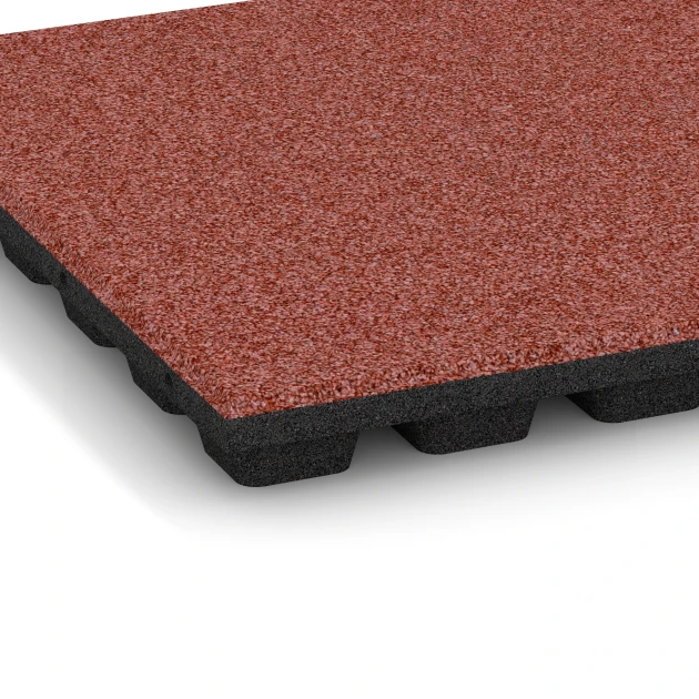 Detailaufnahme der Randausprägung von WARCO-Produkt 6136, Gumijasta varnostna plošča – 170 cm, Format 50 x 50 x 4,8 cm, Farbe Paradižnikovo rdeča.