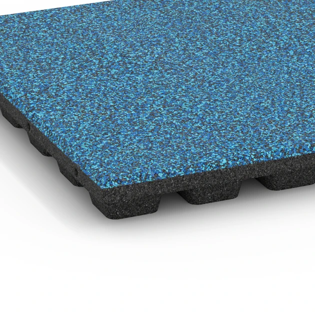 Detailaufnahme der Randausprägung von WARCO-Produkt 6438, Gumijasta varnostna plošča – 160 cm, Format 50 x 50 x 4,8 cm, Farbe Atlantik.