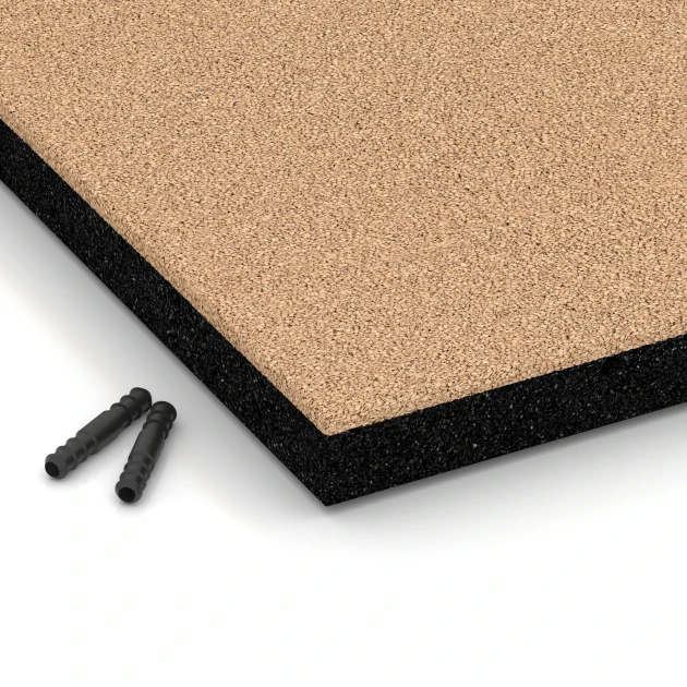 Detailaufnahme der Randausprägung von WARCO-Produkt 6264, Gumijasta varnostna plošča – 150 cm, Format 50 x 50 x 4,5 cm, Farbe Peščeno bež.