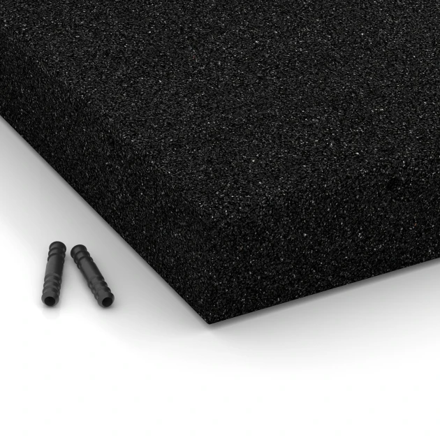 Detailaufnahme der Randausprägung von WARCO-Produkt 6271, Gumijasta varnostna plošča – 230 cm, Format 50 x 50 x 8 cm, Farbe Antracit.