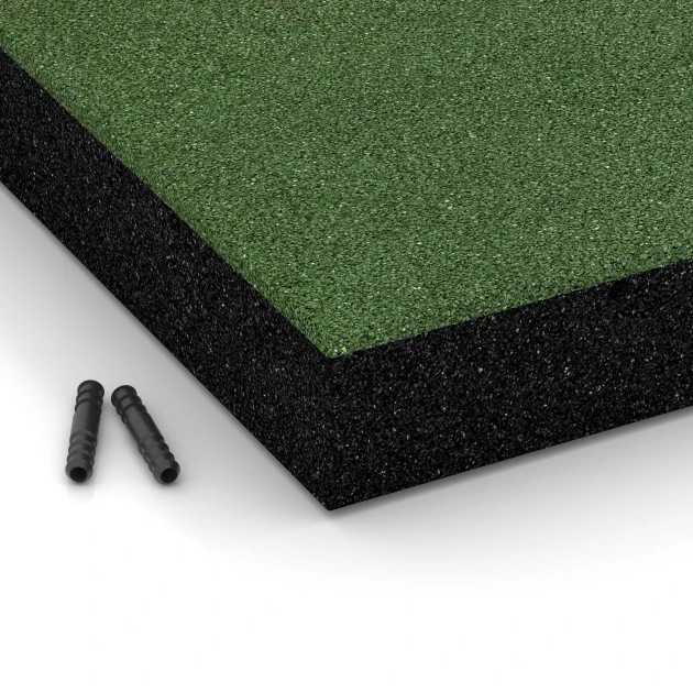 Detailaufnahme der Randausprägung von WARCO-Produkt 6273, Gumijasta varnostna plošča – 230 cm, Format 50 x 50 x 8 cm, Farbe Travnato zelena.