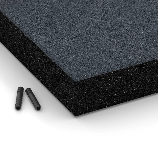 Detailaufnahme der Randausprägung von WARCO-Produkt 6275, Gumijasta varnostna plošča – 230 cm, Format 50 x 50 x 8 cm, Farbe Skrilavosiva.