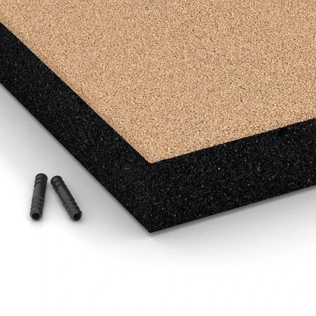 Detailaufnahme der Randausprägung von WARCO-Produkt 6276, Gumijasta varnostna plošča – 230 cm, Format 50 x 50 x 8 cm, Farbe Peščeno bež.