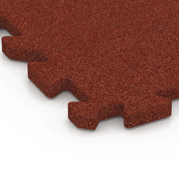 Detailaufnahme der Randausprägung von WARCO-Produkt 6989, Plošče za športna igrišča, Format 50 x 50 x 3 cm | 0,25 m², Farbe Opečno rdeča.