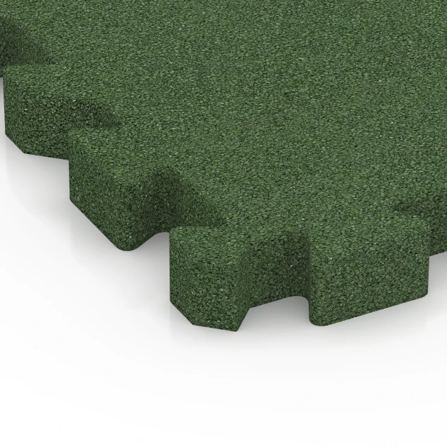 Detailaufnahme der Randausprägung von WARCO-Produkt 6307, Puzzle plošča za otroška igrišča, Format 50 x 50 x 5 cm | 0,25 m², Farbe Travnato zelena.