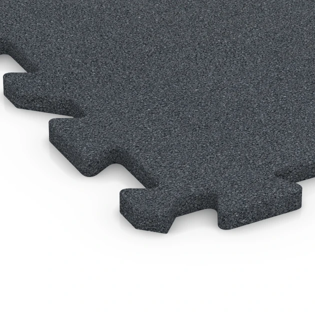 Detailaufnahme der Randausprägung von WARCO-Produkt 6986, Gumijaste plošče za fitnes, Format 50 x 50 x 2 cm | 0,25 m², Farbe Skrilavosiva.