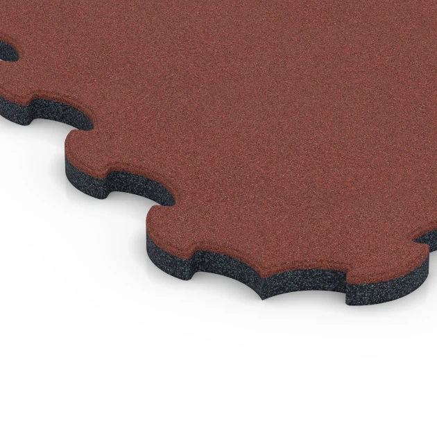 Detailaufnahme der Randausprägung von WARCO-Produkt 6392, Stallmatte Puzzle, Format 102,5 x 102,5 x 3 cm | 1,05 m², Farbe Opečno rdeča.
