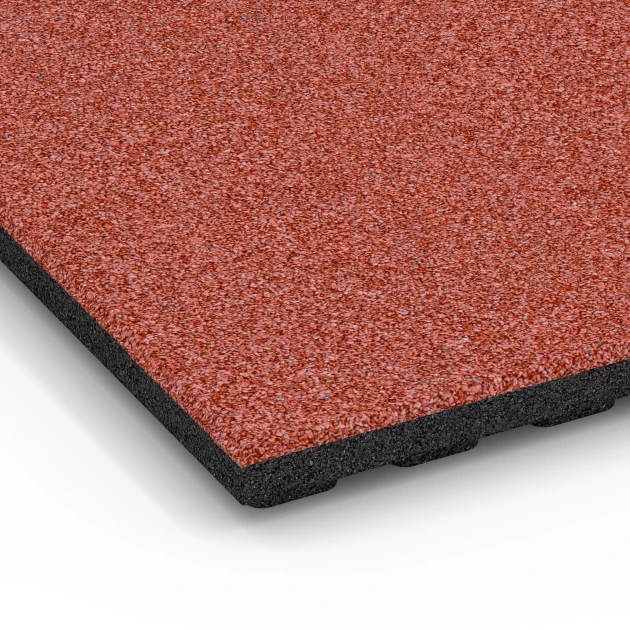 Detailaufnahme der Randausprägung von WARCO-Produkt 6388, Hlevska guma Premium, Format 100 x 100 x 4,5 cm | 1,00 m², Farbe Opečno rdeča.
