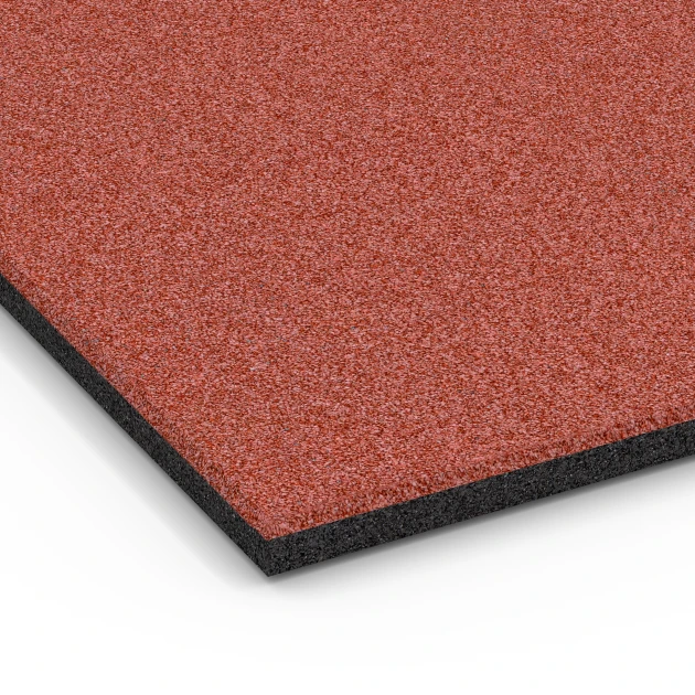 Detailaufnahme der Randausprägung von WARCO-Produkt 6380, Hlevska guma, Format 100 x 100 x 3 cm | 1,00 m², Farbe Opečno rdeča.