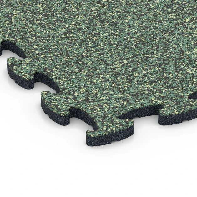 Detailaufnahme der Randausprägung von WARCO-Produkt 6798, Gumijasta podloga za agility, Format 44,6 x 44,6 x 1,8 cm, Farbe Angleška trata.