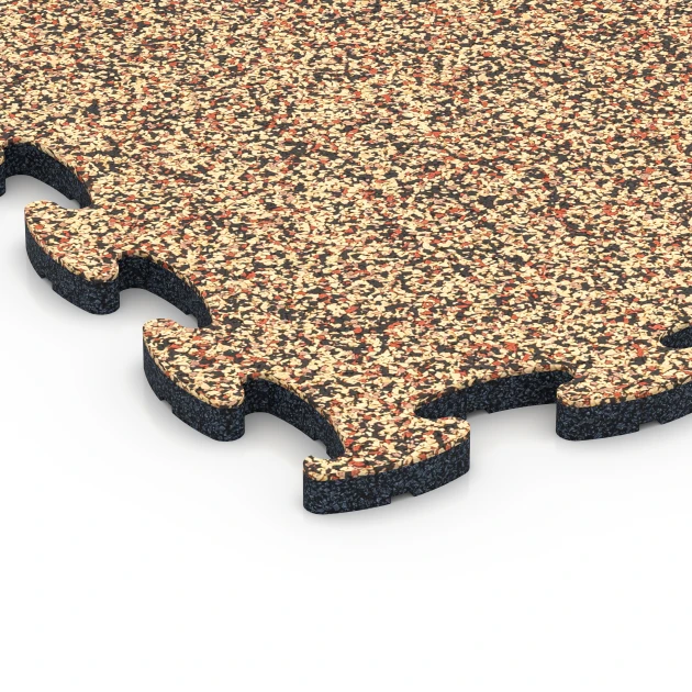 Detailaufnahme der Randausprägung von WARCO-Produkt 6799, Gumijasta podloga za agility, Format 44,6 x 44,6 x 1,8 cm, Farbe Terakota.