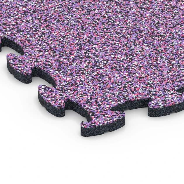 Detailaufnahme der Randausprägung von WARCO-Produkt 6792, Gumijaste plošče za balkon, Format 44,6 x 44,6 x 1,8 cm, Farbe Levandula.
