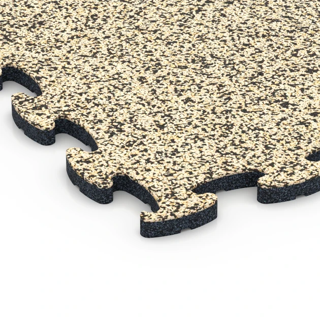 Detailaufnahme der Randausprägung von WARCO-Produkt 6802, Gumijasta podloga za agility, Format 44,6 x 44,6 x 1,8 cm, Farbe Travertin.