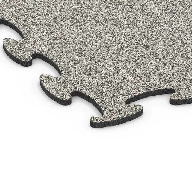 Detailaufnahme der Randausprägung von WARCO-Produkt 6923, Gumijaste plošče za sejme, Format 98 x 98 × 1,8 cm, Farbe Sivi granit.