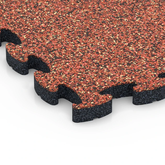 Detailaufnahme der Randausprägung von WARCO-Produkt 6935, Gumijasta zaščitna podloga, Format 44,6 x 44,6 × 2,8 cm, Farbe Etna.