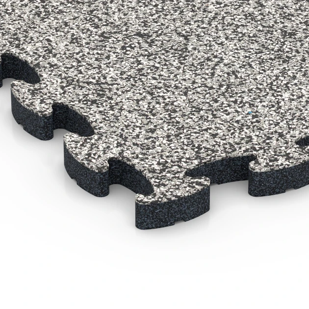 Detailaufnahme der Randausprägung von WARCO-Produkt 6842, Fitness Active talna obloga, Format 44,6 x 44,6 × 2,8 cm, Farbe Sivi granit.