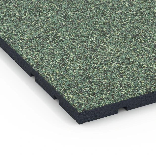Detailaufnahme der Randausprägung von WARCO-Produkt 7134, Gumijasta podloga za zunanji fitnes, Format 60 x 60 x 3 cm | 0,36 m², Farbe Angleška trata.