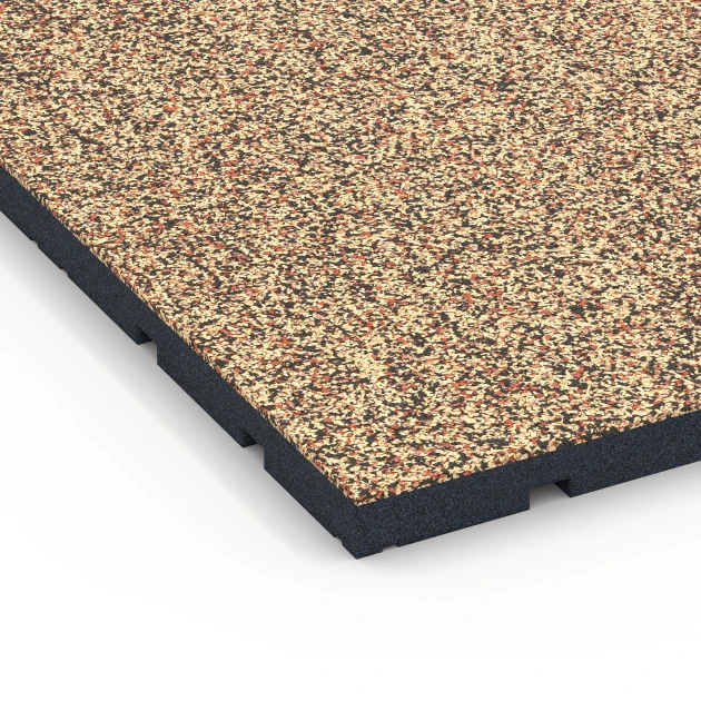 Detailaufnahme der Randausprägung von WARCO-Produkt 7135, Gumijasta podloga za zunanji fitnes, Format 60 x 60 x 3 cm | 0,36 m², Farbe Terakota.