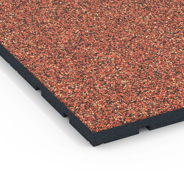 Detailaufnahme der Randausprägung von WARCO-Produkt 7136, Gumijasta podloga za zunanji fitnes, Format 60 x 60 x 3 cm | 0,36 m², Farbe Etna.